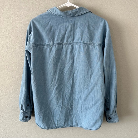 Lee Light Blue Denim Button Down Shirt Size Large - Picture 13 of 13